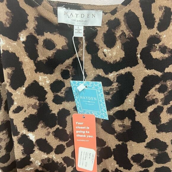 NWTs Hayden Animal Print Cheetah Print Polyester Tank Top Cami - Picture 2 of 6